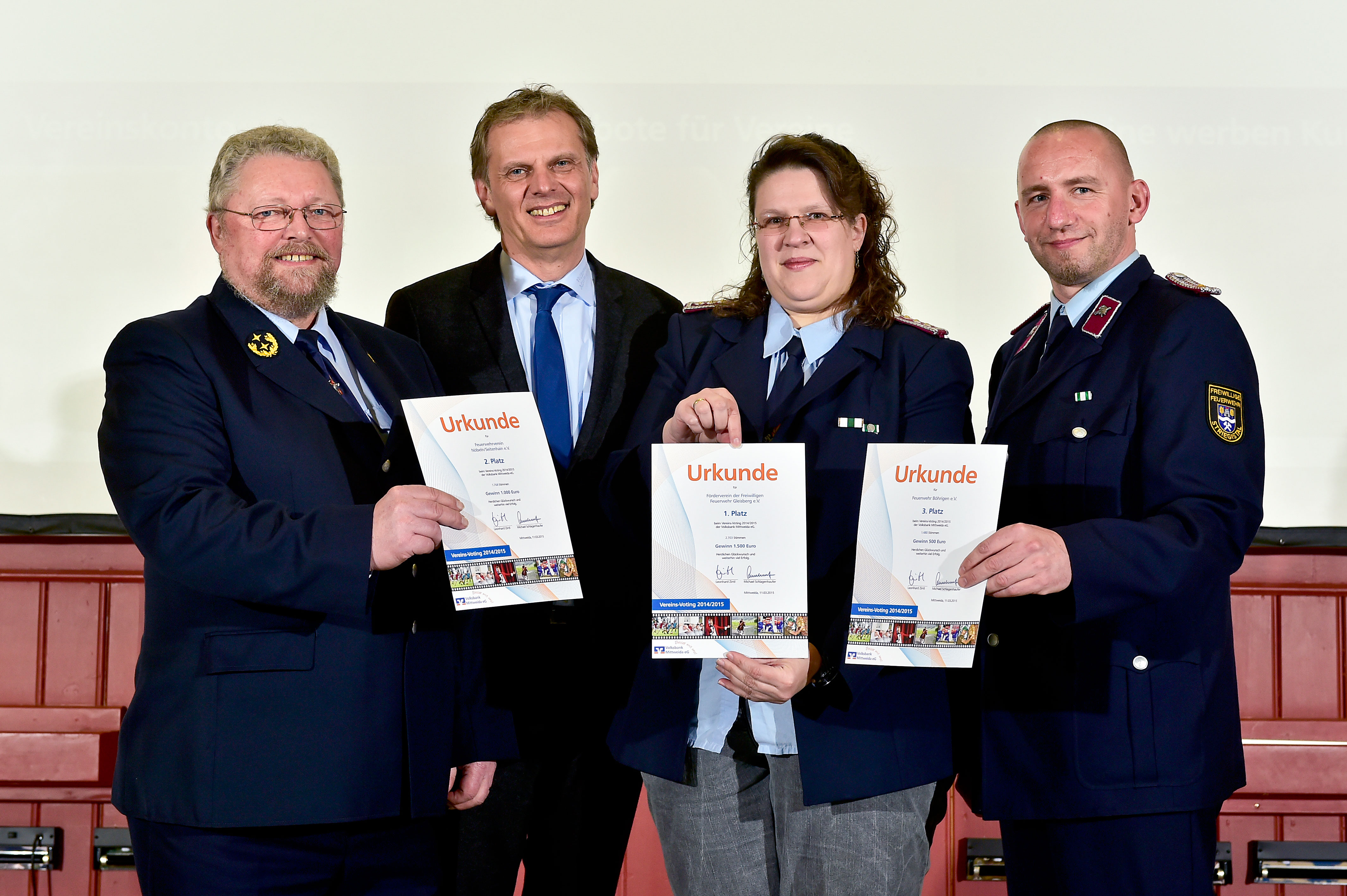 Siegerehrung Vereinsvoting 2014 in der Bürkelhalle Mittweida